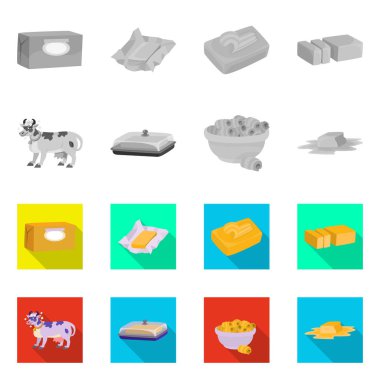 Kremsi yalıtılmış nesne ve ürün logosu. Kremsi topluluğu ve hisse senedi için çiftlik vektör simgesi.