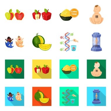 Test ve sentetik logo vektör Illustration. Web test ve laboratuvar hisse senedi simgesi topluluğu.