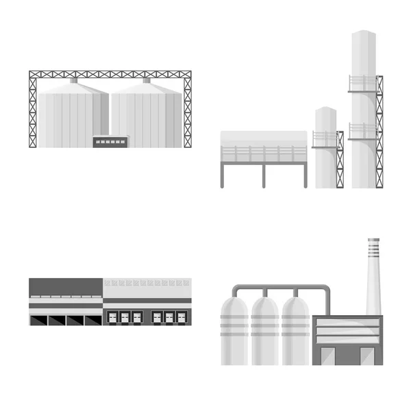 Vektor Illustration der Produktion und Struktur Zeichen. Sammlung von Produktions- und Technologie-Aktiensymbolen für das Web. — Stockvektor