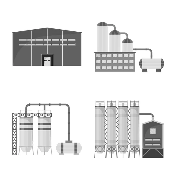 Conception vectorielle de la production et symbole de structure. Ensemble d'illustration vectorielle de stock de production et de technologie . — Image vectorielle