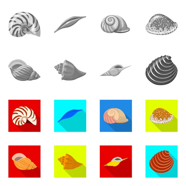 Vektor design av kännetecken som är djur- och dekoration. Samling av djur- och ocean vektor ikonen för lager. — Stock vektor