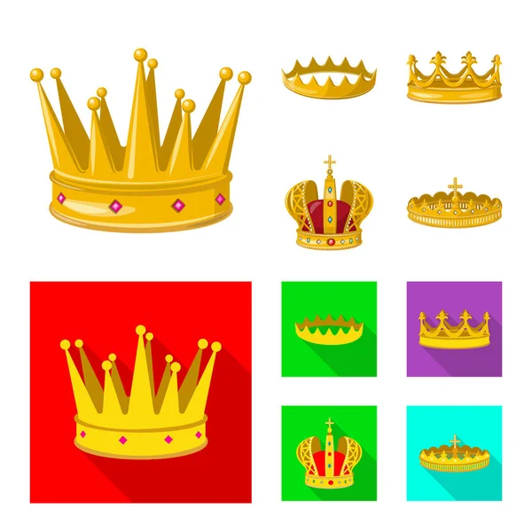 Ilustración vectorial del signo medieval y nobiliario. Conjunto de símbolo de stock medieval y monárquico para web . — Vector de stock