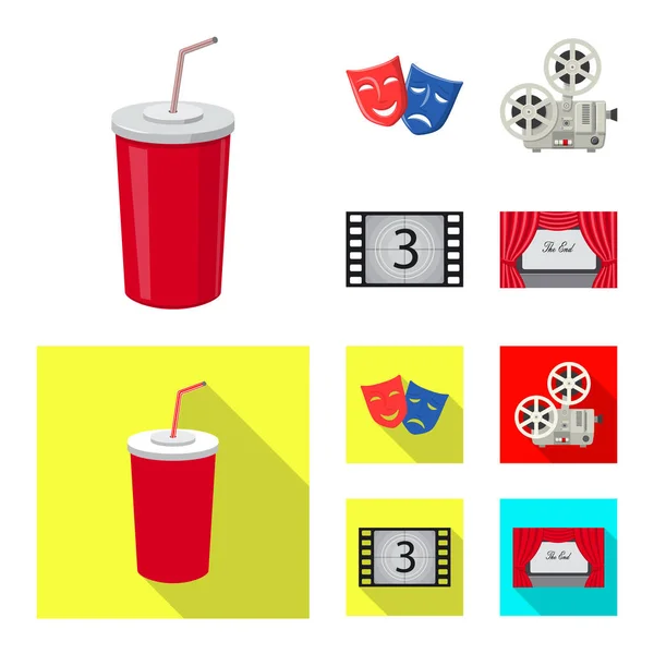 Illustration vectorielle du logo de télévision et de tournage. Collecte d'images vectorielles de télévision et de visionnement . — Image vectorielle