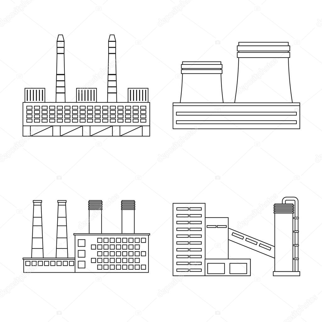 Vector design of manufacturing and company icon. Collection of manufacturing and structure vector icon for stock.
