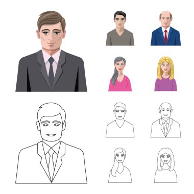 Vektör tasarımı bir saç modeli ve meslek işaret. Hisse senedi vektör çizim saç modeli ve karakter kümesi.