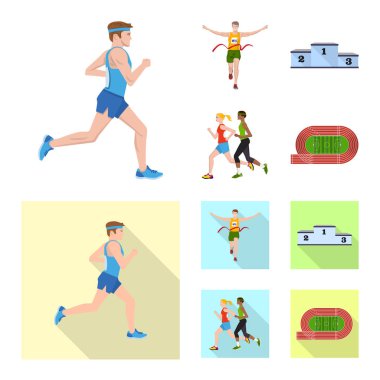 Spor ve kazanan işareti vektör tasarımı. Spor ve fitness hisse senedi simgesi web için kümesi.