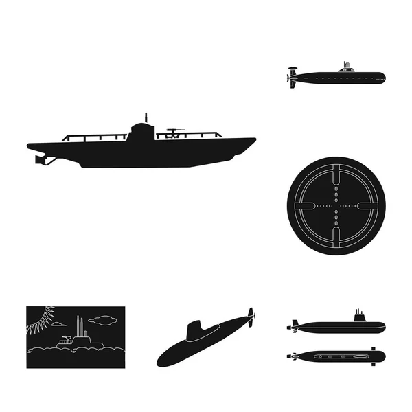 기술 및 함 대 사인의 벡터 디자인입니다. 기술 및 해군 재고 벡터 일러스트 레이 션의 컬렉션. — 스톡 벡터