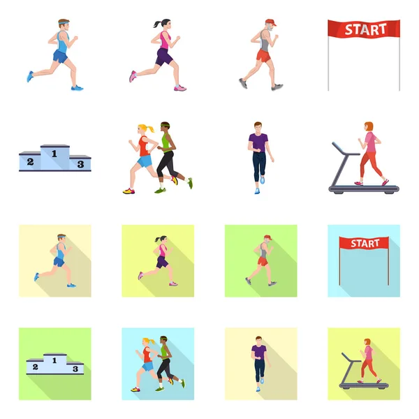 Objet isolé du sport et icône gagnante. Ensemble de sport et de fitness stock symbole pour le web . — Image vectorielle
