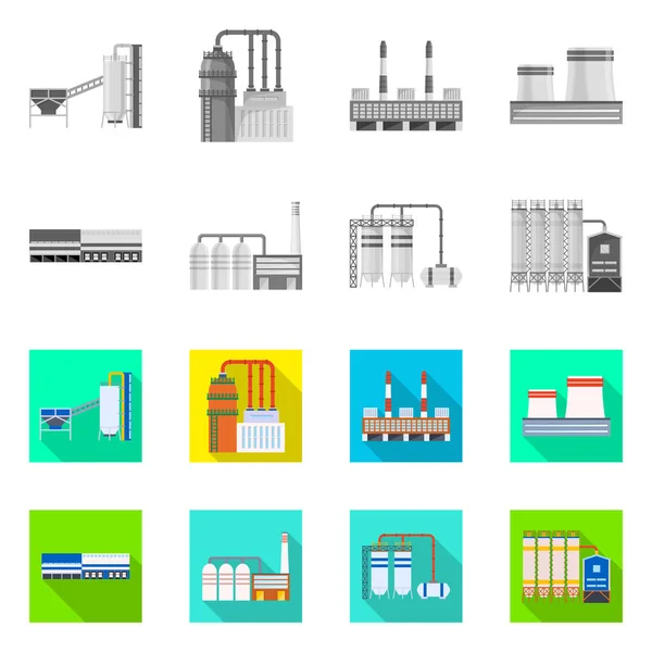 Isolé objet de production et icône de structure. Ensemble d'icônes vectorielles de production et de technologie pour stock . — Image vectorielle