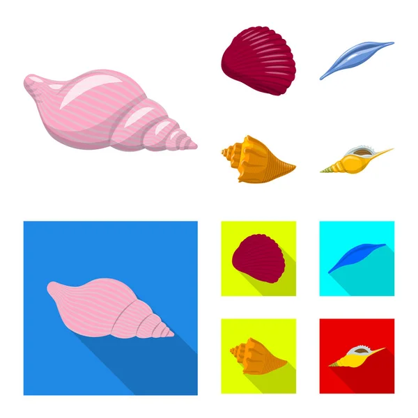 Objet isolé d'animal et icône de décoration. Collecte d'illustration vectorielle de stock animal et océanique . — Image vectorielle