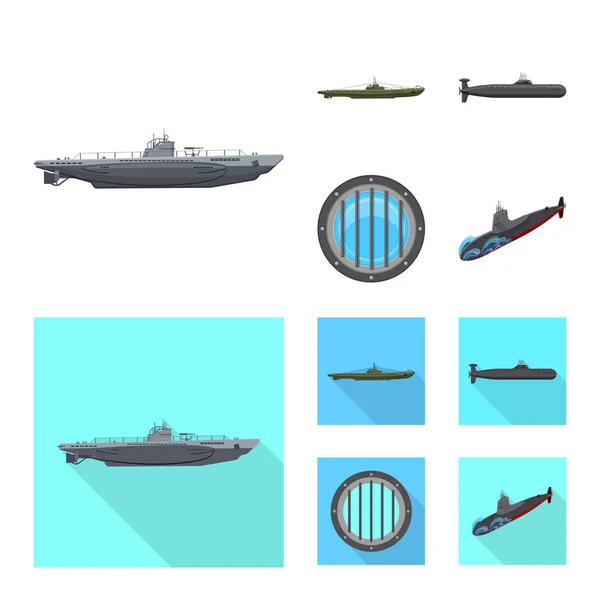 Векторний дизайн логотипу війни та кораблів. Набір символів війни та флоту для Інтернету . — стоковий вектор