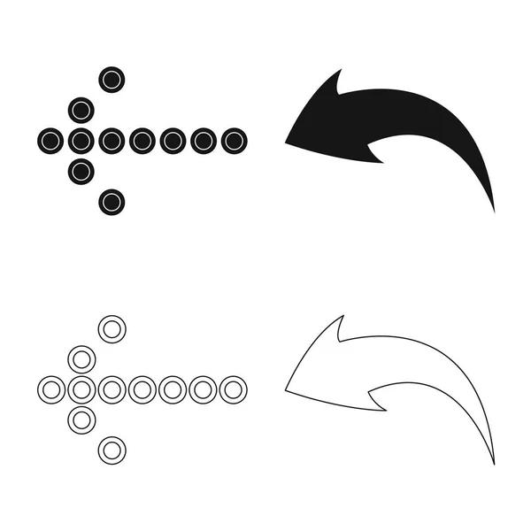 Isoliertes Element und Pfeil-Logo. Sammlung von Element- und Richtungsvektorillustrationen. — Stockvektor