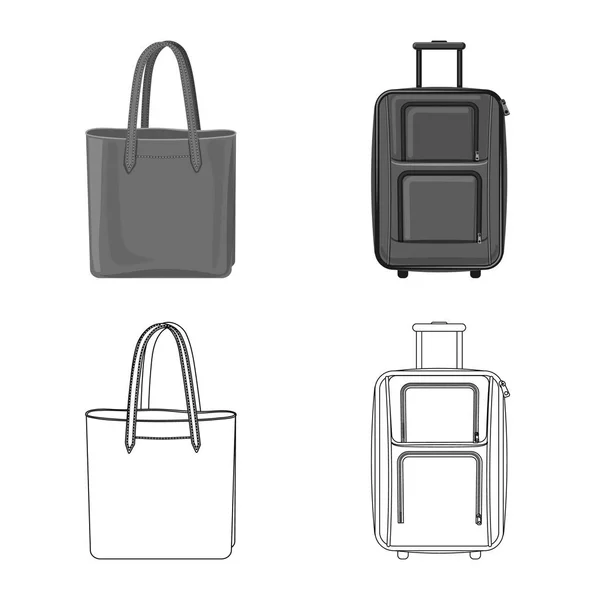 Conception vectorielle de la valise et de l'icône des bagages. Ensemble de valise et symbole de stock de voyage pour le web . — Image vectorielle