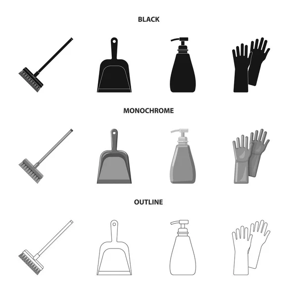 Projekt wektor symbol czyszczenie i serwis. Zbiór artykułów gospodarstwa domowego i czyszczenia wektor ikona na magazynie. — Wektor stockowy
