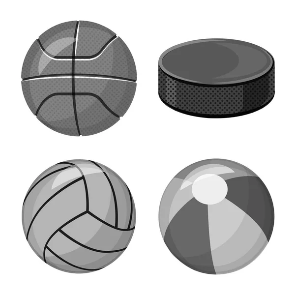 Oggetto isolato di icona dello sport e della palla. Raccolta di sport e atletica simbolo stock per il web . — Vettoriale Stock