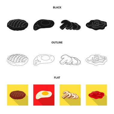 Burger tasarım vektör ve işareti sandviç. Burger topluluğu ve hisse senedi için dilim vektör simgesi.