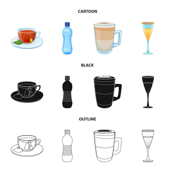 Design vetorial de bebida e símbolo de barra. Conjunto de bebida e festa vetor ícone para estoque . — Vetor de Stock