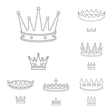 Kraliçe ve hanedan logo vektör Illustration. Kraliçe ve VIP hisse senedi simgesi web için kümesi.