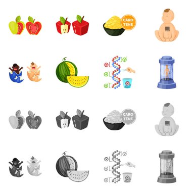 Test ve sentetik logo vektör tasarımı. Sınama ve laboratuvar hisse senedi vektör çizim seti.