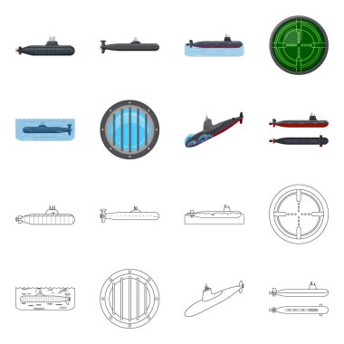 Savaş ve gemi sembolü yalıtılmış nesne. Savaş ve hisse senedi için filo vektör simge kümesi.