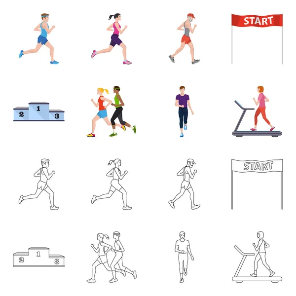 Vektor design av sport och vinnaren logotyp. Uppsättning av sport och fitness aktiesymbol för webben. — Stock vektor