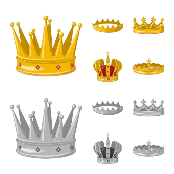 Diseño vectorial del icono medieval y de la nobleza. Conjunto de ilustración de vector de stock medieval y monarquía . — Vector de stock