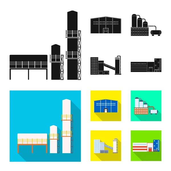 Illustrazione vettoriale dell'icona di produzione e struttura. Set di icone vettoriali di produzione e tecnologia per magazzino . — Vettoriale Stock