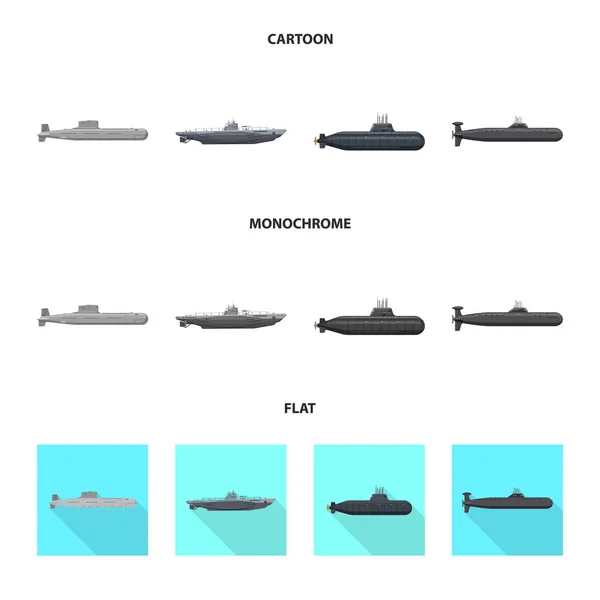 Projeto vetorial de guerra e logotipo do navio. Coleção de guerra e ilustração vetorial de estoque de frota . —  Vetores de Stock