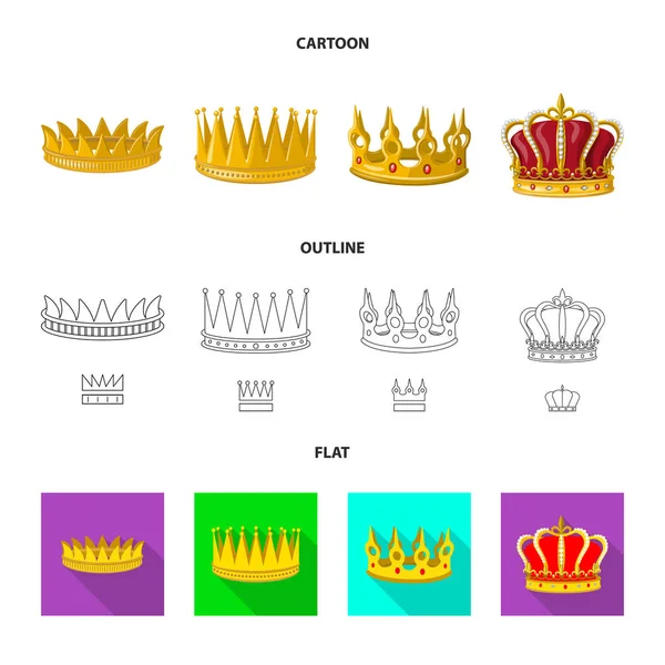 Conception vectorielle de signe médiéval et de noblesse. Ensemble d'icône vectorielle médiévale et monarchique pour stock . — Image vectorielle