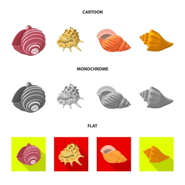Ilustración vectorial del icono animal y decoración. Conjunto de animales y océano símbolo de stock para la web . — Vector de stock