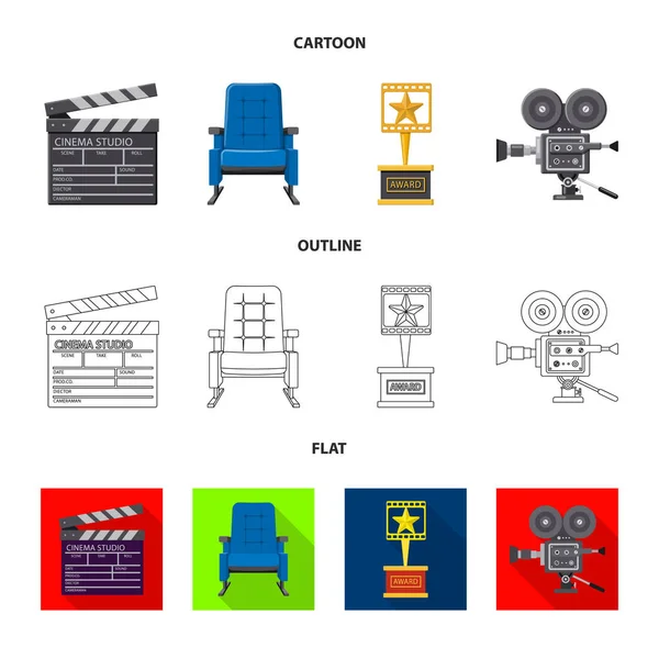 Vector design of television and filming symbol. Collection of television and viewing vector icon for stock. — Stock Vector