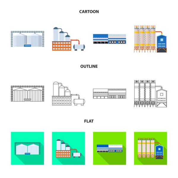 Diseño vectorial del logotipo de producción y estructura. Conjunto de producción y tecnología icono vectorial para stock . — Archivo Imágenes Vectoriales