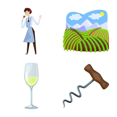 Üzüm ve şarap simge vektör tasarımı. Üzüm ve üretim hisse senedi simgesi için web topluluğu.