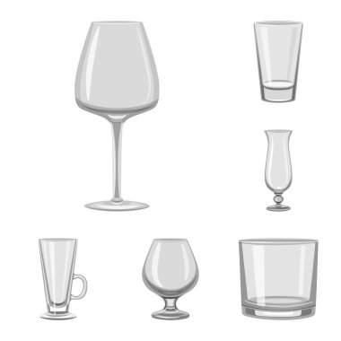 Kapasite ve Züccaciye Mağazaları işareti çizimi vektör. Kapasite ve Restoran hisse senedi simgesi için web topluluğu.