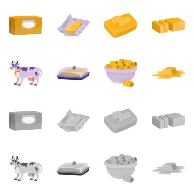 Kremsi yalıtılmış nesne ve ürün logosu. Kremsi topluluğu ve web için çiftlik hisse senedi simgesi.