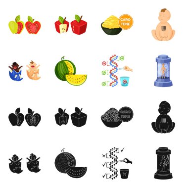 Test ve sentetik simge vektör Illustration. Web test ve laboratuvar hisse senedi simgesi kümesi.