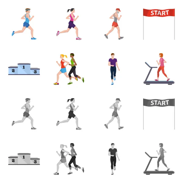 Isolerade objekt av sport och vinnare-ikonen. Samling av sport- och fitness aktiesymbol för webben. — Stock vektor