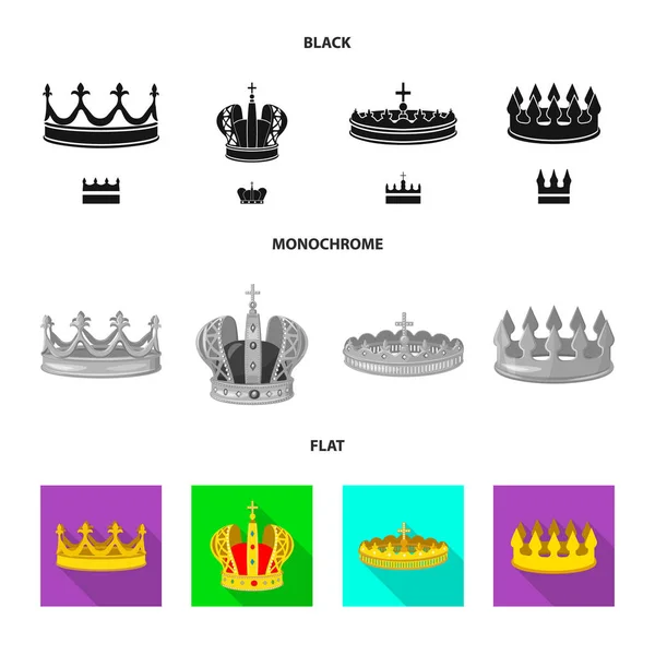 중세의 벡터 디자인 및 귀족에 서명. 중세의 수집과 군주제 주식 벡터 일러스트 레이 션. — 스톡 벡터