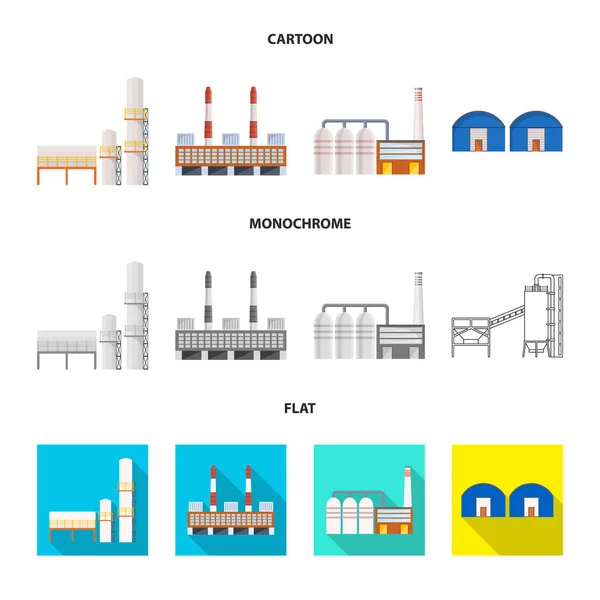 Vectorillustratie van productie en structuur logo. Verzameling van productie en technologie voorraad vectorillustratie. — Stockvector