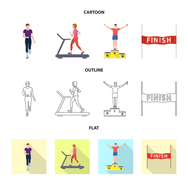 Design de vetor de esporte e sinal de vencedor. Coleção de esporte e fitness ilustração vetor estoque . — Vetor de Stock