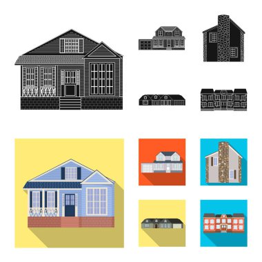 Bina ve açık yalıtılmış nesne simgesi. Bina ve çatı hisse senedi simgesi için web topluluğu.