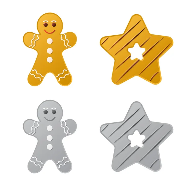 Illustration vectorielle du logo biscuit et cuisson. Collection d'illustrations vectorielles de biscuits et de chocolat . — Image vectorielle