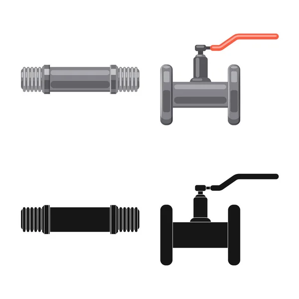 Objeto isolado de tubo e logotipo do tubo. Conjunto de tubo e pipeline símbolo de estoque para web . —  Vetores de Stock