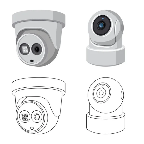 Isolated object of cctv and camera sign. Collection of cctv and system vector icon for stock. — Stock Vector