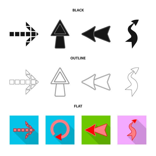 Objet isolé de l'élément et le symbole de flèche. Collecte d'éléments et icône vectorielle de direction pour le stock . — Image vectorielle
