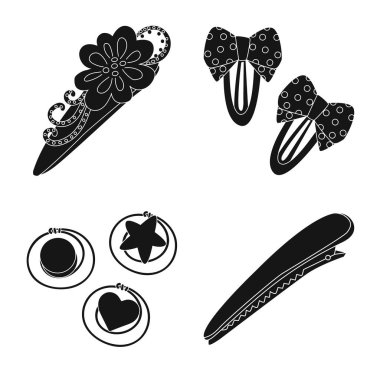 Vektör Illustration saç modeli ve kadın logosu. Saç modeli ve saçlar stok vektör çizim koleksiyonu.