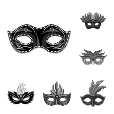 Venezia ve festival logosu vektör Illustration. Set Venezia ve kutlama vektör simgesi stok için.