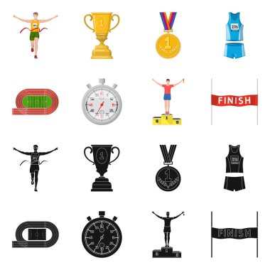 Spor ve kazanan simge vektör tasarımı. Spor ve fitness vektör simgesini hissenin topluluğu.