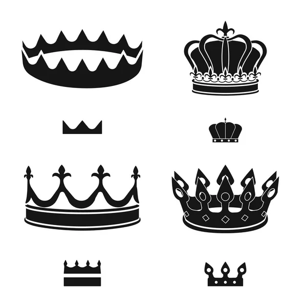 Vektor-Design von König und majestätischem Symbol. Set von König und Gold Aktiensymbol für Web. — Stockvektor