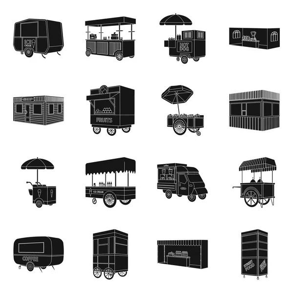 Isolerat objekt av container och utomhus ikon. Insamling av vektor illustration för container-och kiosk lager. — Stock vektor